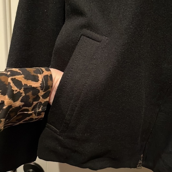 EXPRESS men’s classic black neutral wool blend full zip jacket/coat size Large - Picture 3 of 11